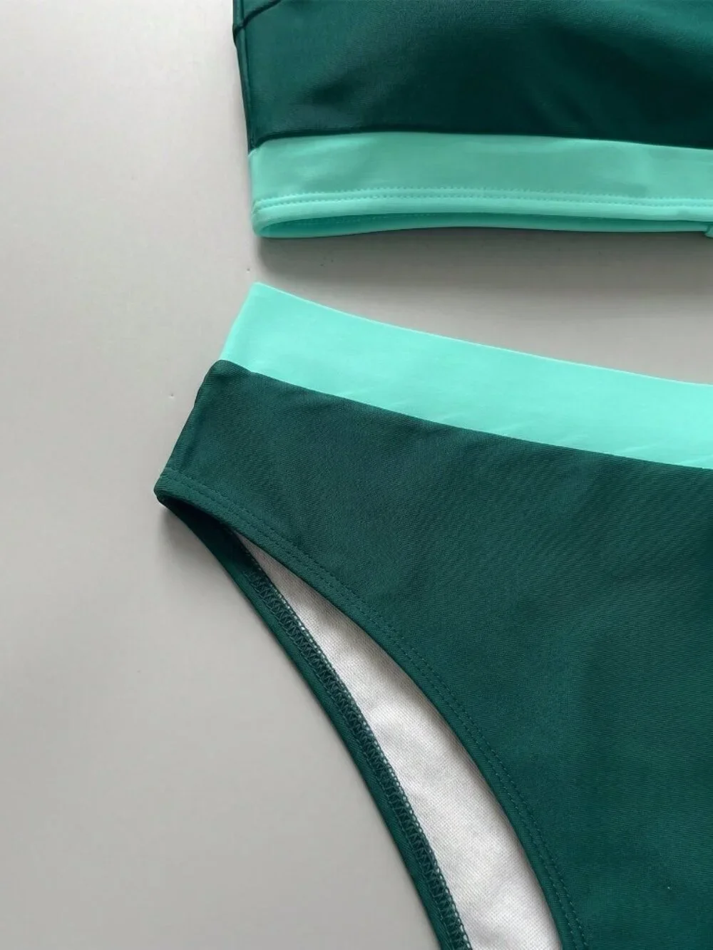 Dark Green  Casual Women's Sexy Detachable Strap Strapless Bikini Swimwear